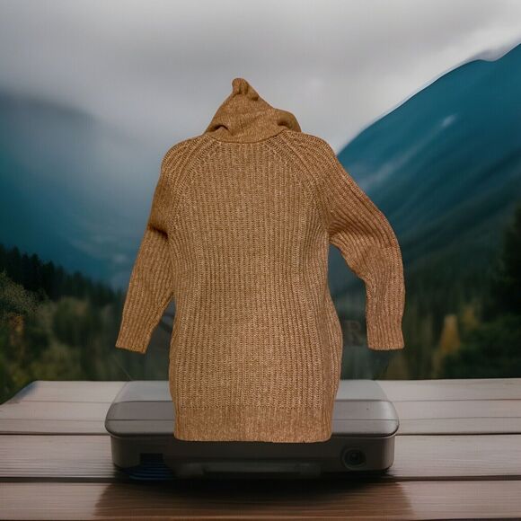 Aerie Women’s Sweater XS Wool Blend Hooded Dark‎ Yellow Hipster Drawstrings - Picture 4 of 7